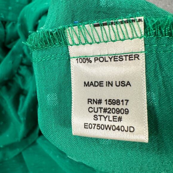 Altar'd State Green Swiss Dot Mini Dress Size Small Tie Back Puff Sleeve Tiered - Picture 5 of 7